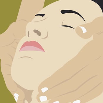 Young woman getting a facial