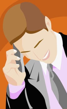 Businessman talking on a mobile phone