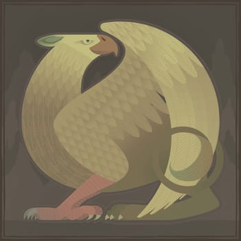 Mythological eagle with a body of a lion
