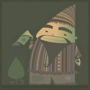 Man watering plants