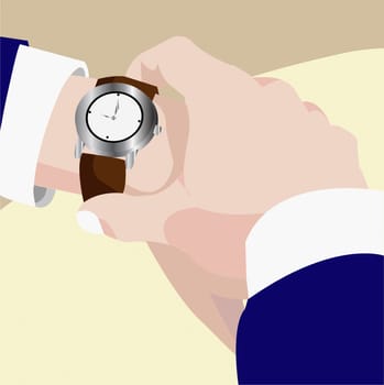 Businessman checking the time