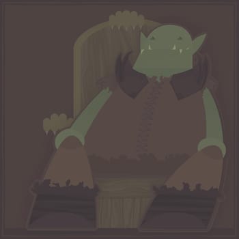 Monster sitting on a chair