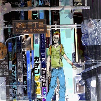 Man standing in front of a store