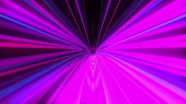 Colorful tunnel with lines, computer generated. 3d rendering abstract backdrop. Flight inside a stript corridor