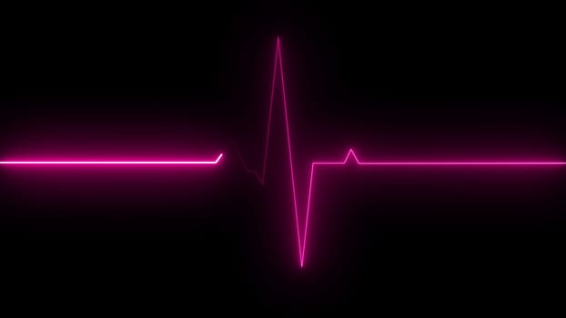 3d rendering of heart rate graph. Heart cardiogram, computer generated. Medical backdrop