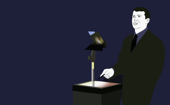 Businessman giving a speech