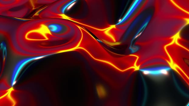 Computer generated realistic background of weaving iridescent fabric, 3D rendering background