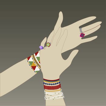 Woman's hands wearing bangles