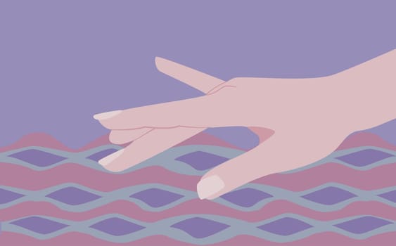 Person's hand touching water