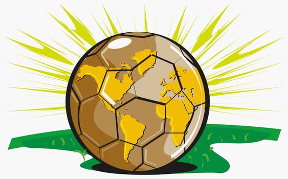 World map depicted on a soccer ball