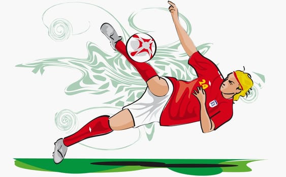 Soccer player playing soccer