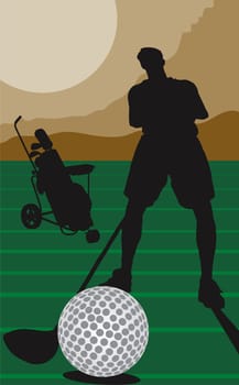 Person hitting a golf ball