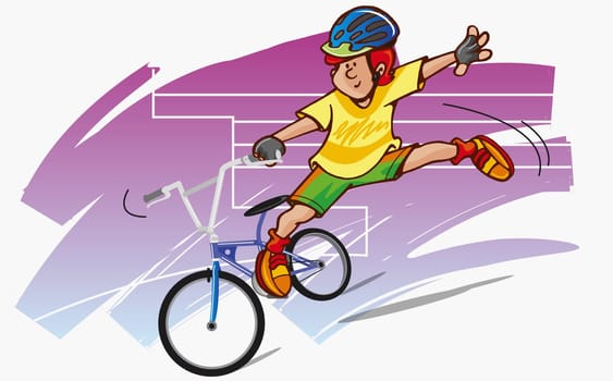 Boy doing stunts on a bicycle