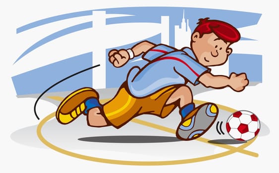 Boy playing soccer