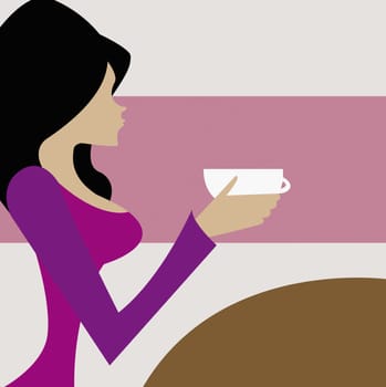 Young woman holding a cup
