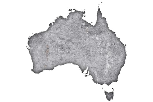 Map of Australia on weathered concrete