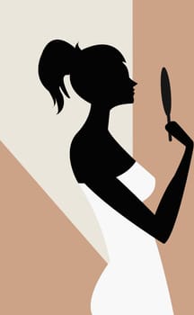 Young woman holding a mirror