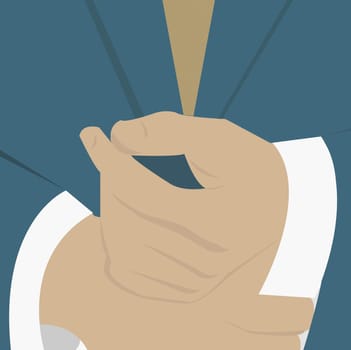 Businessman buttoning his cuffs