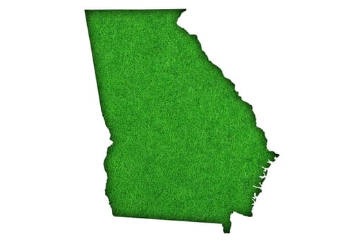 Map of Georgia on green felt