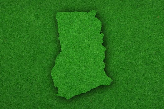 Map of Ghana on green felt