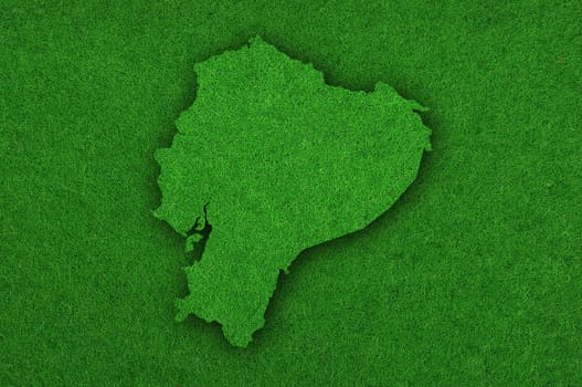 Map of Ecuador on green felt