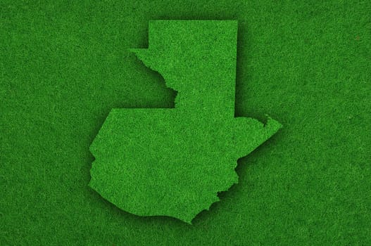 Map of Guatemala on green felt