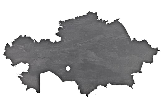 Map of Kazakhstan on dark slate