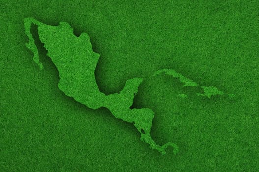 Map of Central America on green felt
