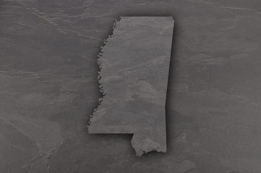 Map of Mississippi on dark slate