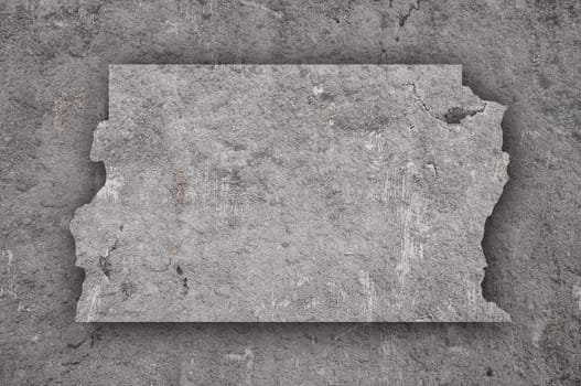 Map of Distrito Federal do Brasil on weathered concrete