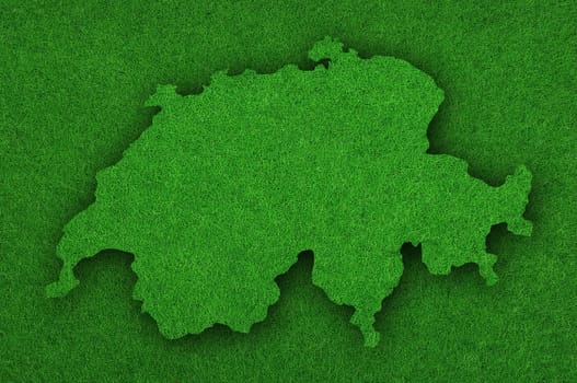 Map of Switzerland on green felt