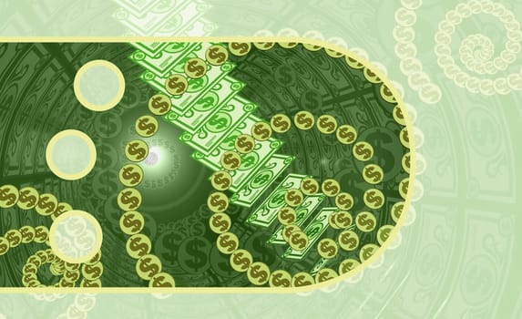 Dollar coins with paper currency