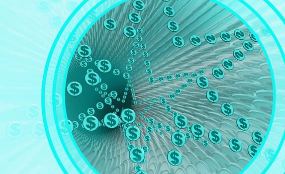 Stacks of dollar coins