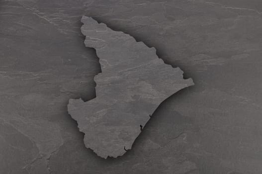 Map of Sergipe on dark slate