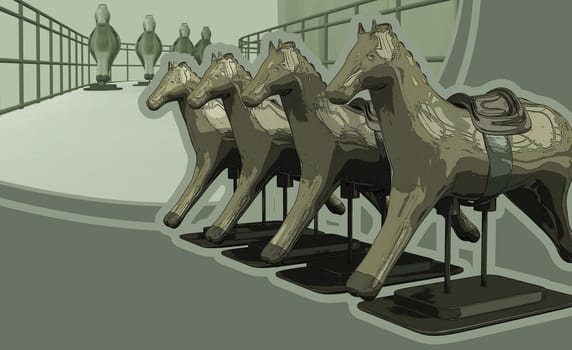 Figurines of four horses