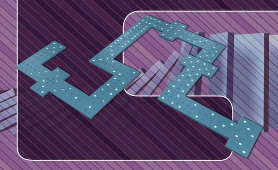 Row of dominoes falling