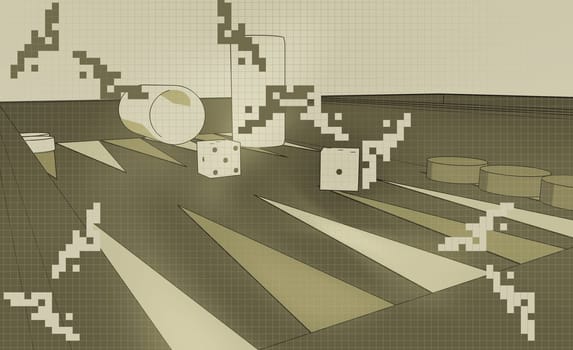 Backgammon game board