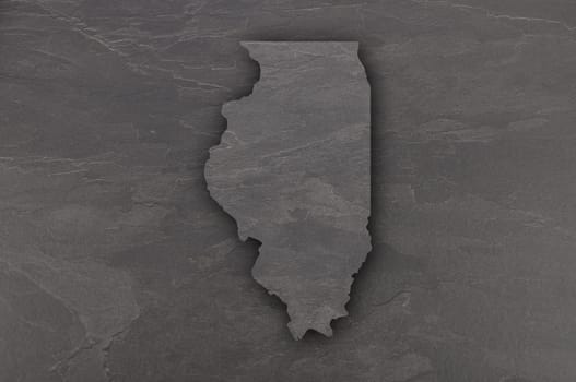 Map of Illinois on dark slate