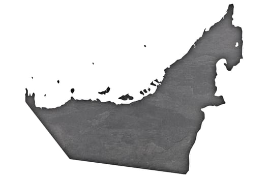 Map of United Arab Emirates on dark slate