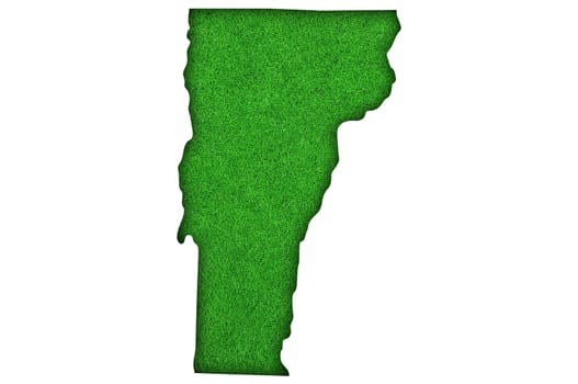 Map of Vermont on green felt
