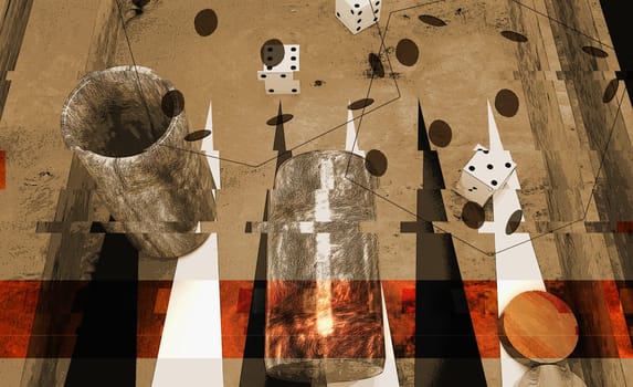 Backgammon game board