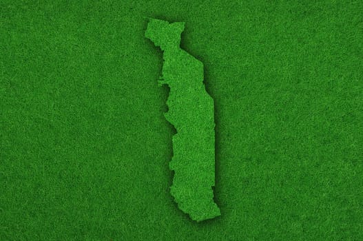 Map of Togo on green felt