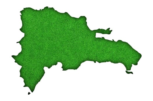 Map of Dominican Republic on green felt