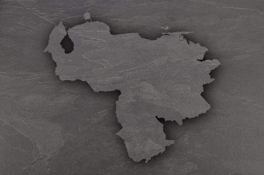 Map of Venezuela on dark slate