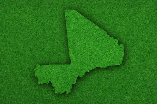 Map of Mali on green felt