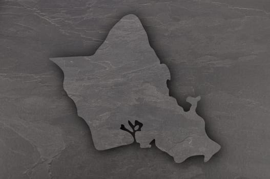 Map of Oahu on dark slate