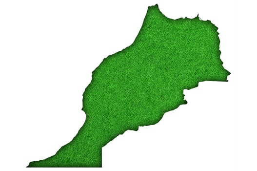 Map of Morocco on green felt