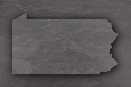 Map of Pennsylvania on dark slate