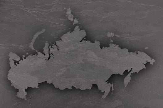 Map of Russia on dark slate