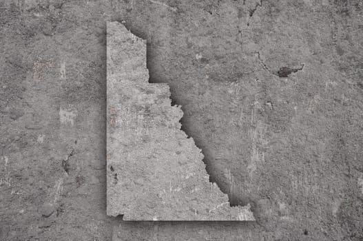 Map of Yukon on weathered concrete